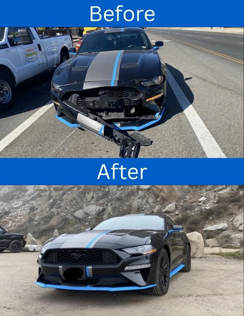 Before & After Body Shop Repair Customer Picking Up a Car from the Auto Body Shop