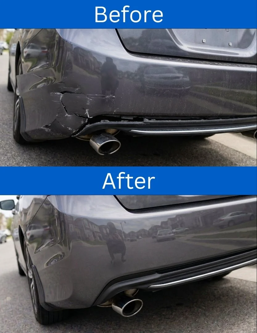 Bumper Repair Gray Car
