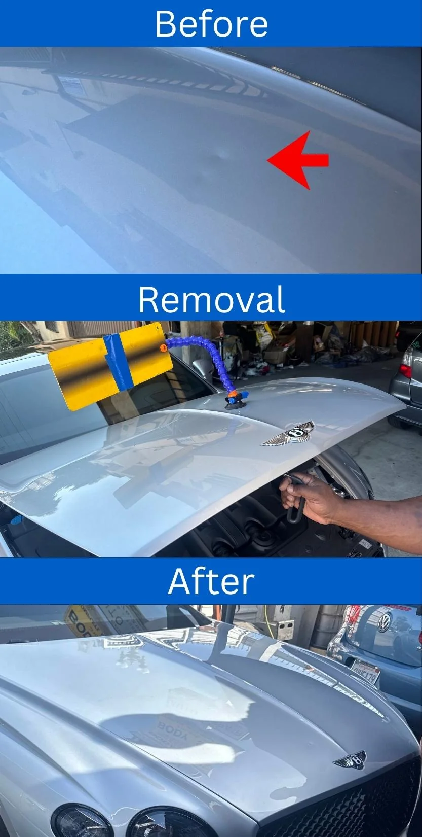 Painteless Dent Removal on a Bentley